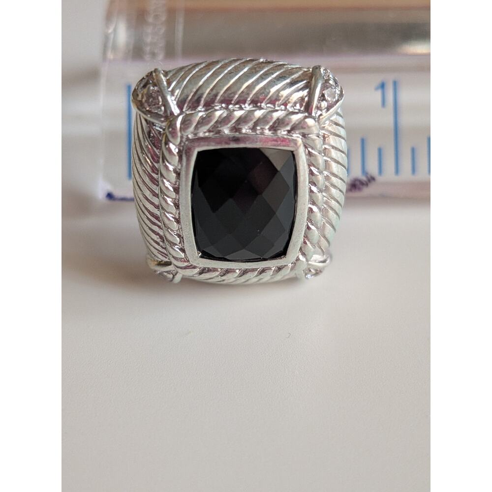 Judith Ripka Black Onyx Square Earrings in Sterling Silver 925 - Picture 6 of 8
